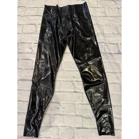 The Latex Store zip through leggings size medium black excellent condition - Picture 5 of 7